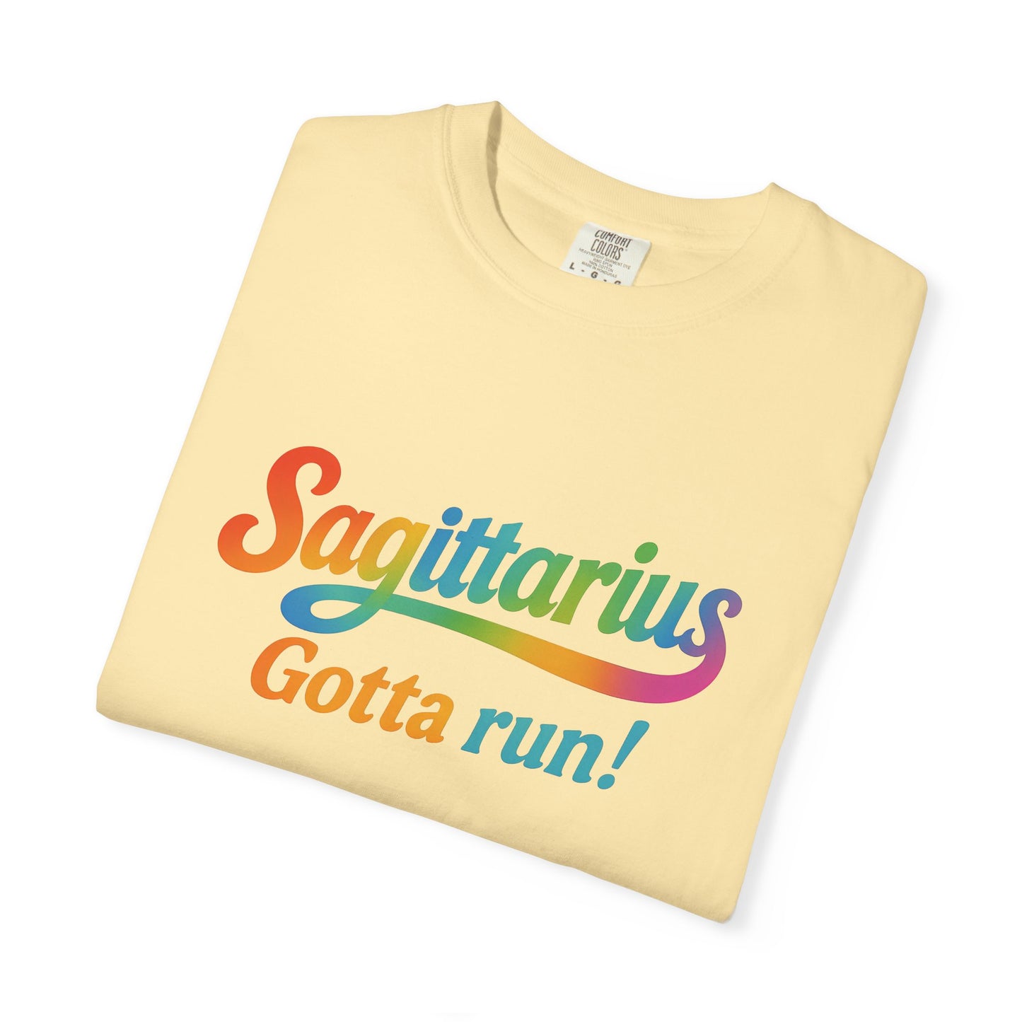 Sagittarius Gotta Run – Colorful Tee Zodiac Shirt