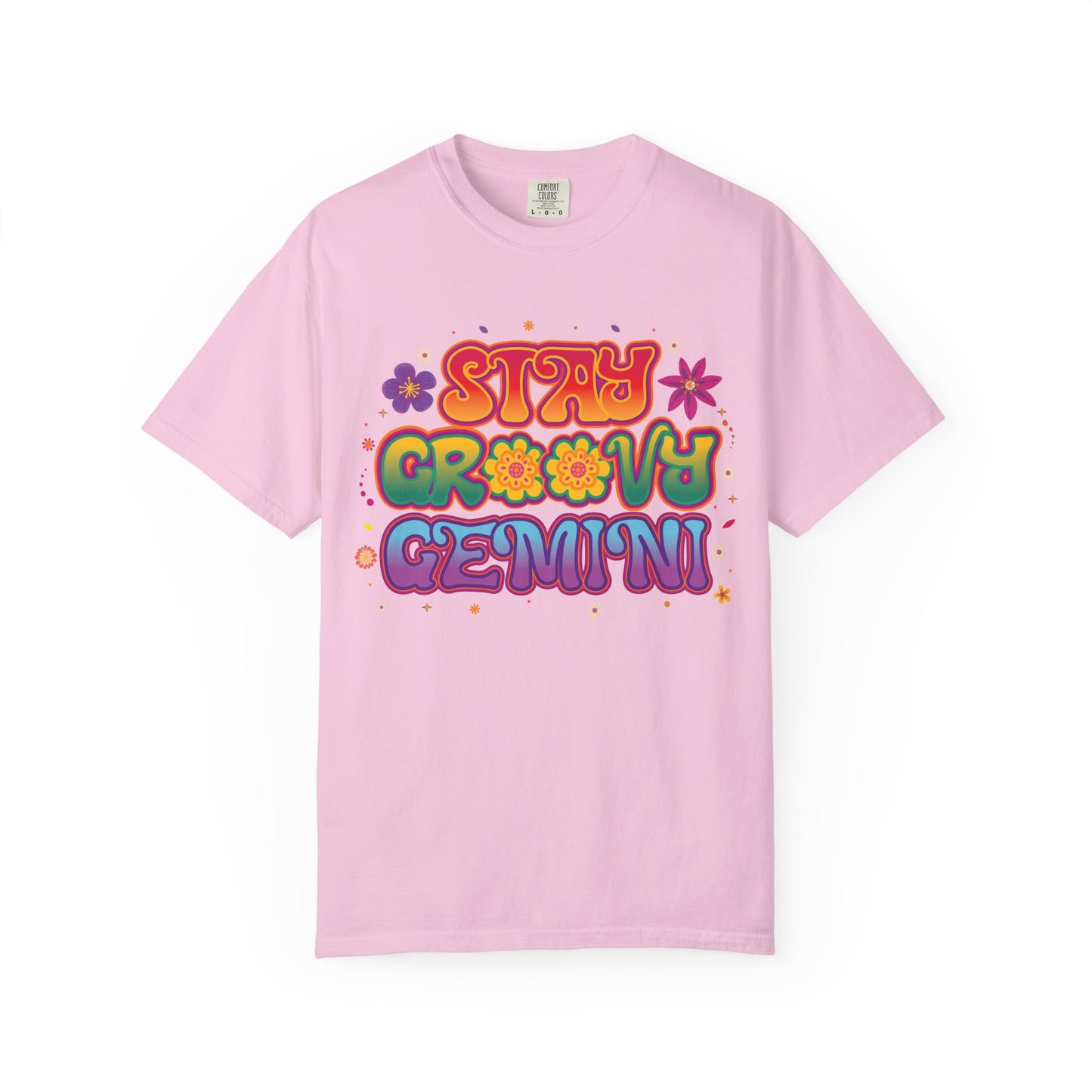 Stay Groovy Gemini – Flower Power Retro Zodiac Tee