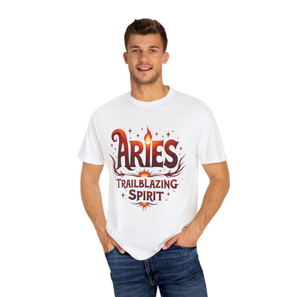 Aries Trailblazing Spirit Tee – Empowering Retro Zodiac Shirt