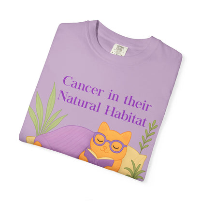 Cancer in Their Natural Habitat Tee – Funny Cozy Cat Zodiac Shirt
