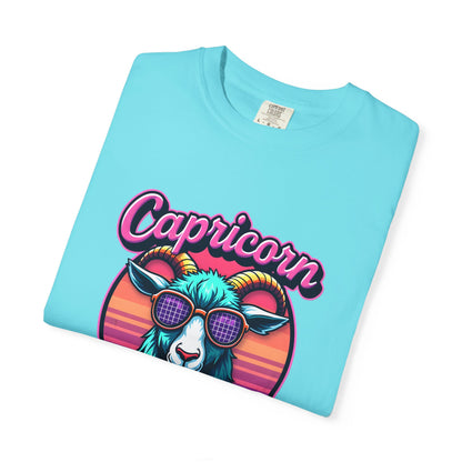 Capricorn The G.O.A.T – Vaporwave Retro Zodiac Tee
