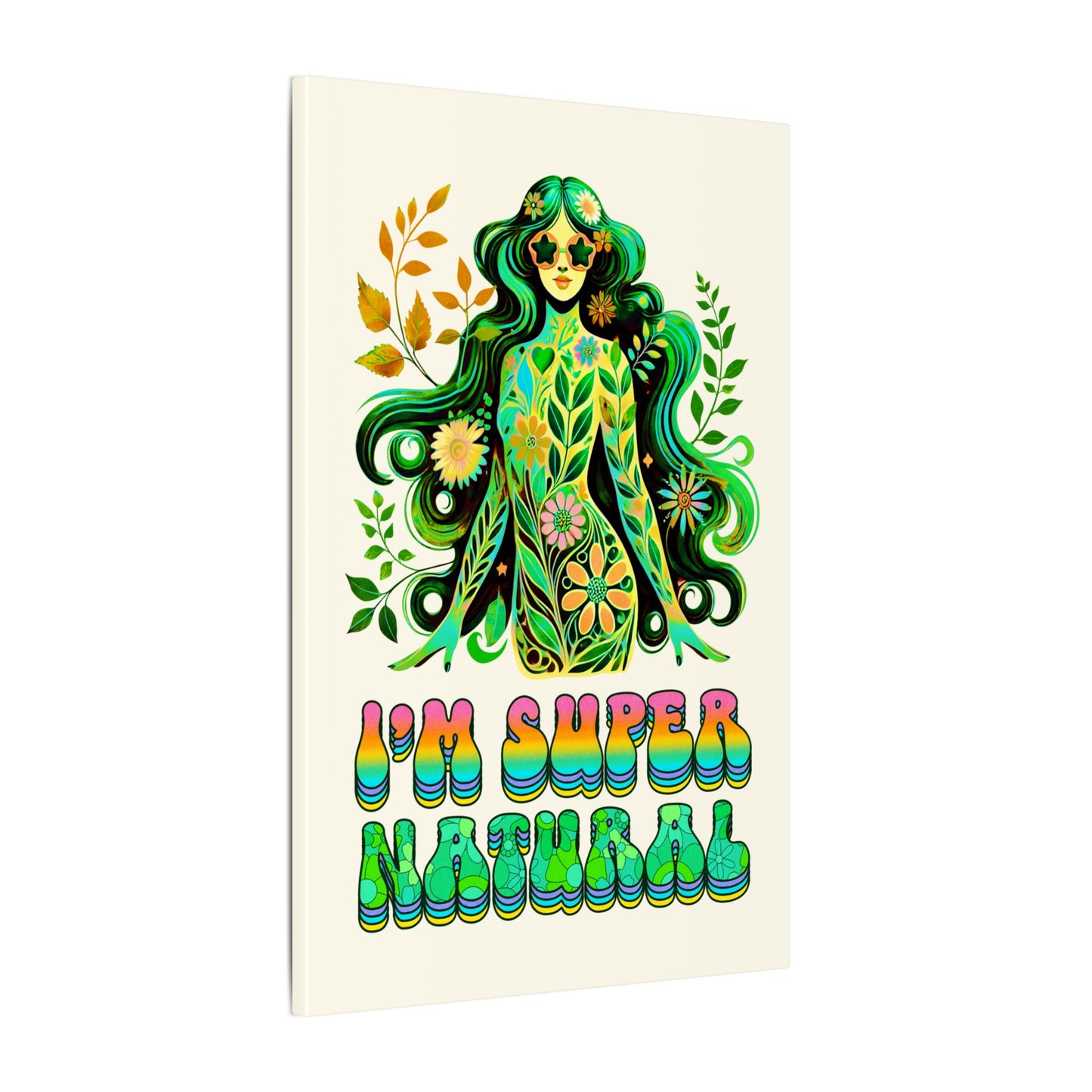 I’m Super Natural – Retro Radiant Affirmation Canvas Wall Art - Enchanted Sky