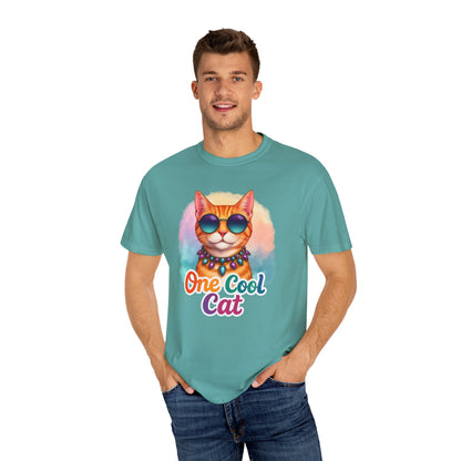 One Cool Cat  -  Funny Retro Groovy Cat Lover Tee
