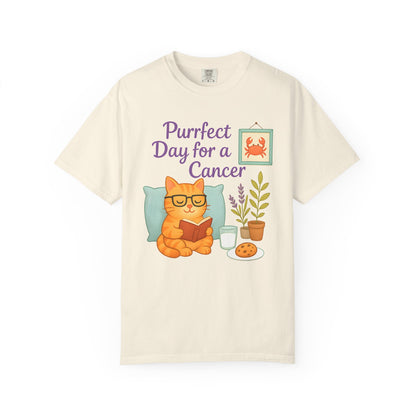 Purrfect Day for a Cancer – Funny Zodiac Cat Tee