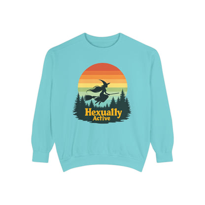 Hexually Active Unisex Crewneck – Sassy Retro Comfort Colors Midweight Sweatshirt