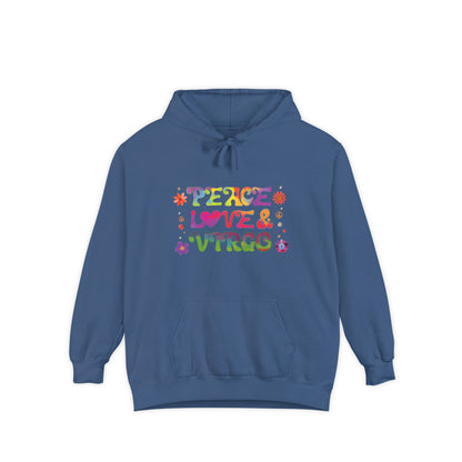 Peace Love & Virgo Unisex Hoodie – Groovy Retro Comfort Colors Midweight Hoodie
