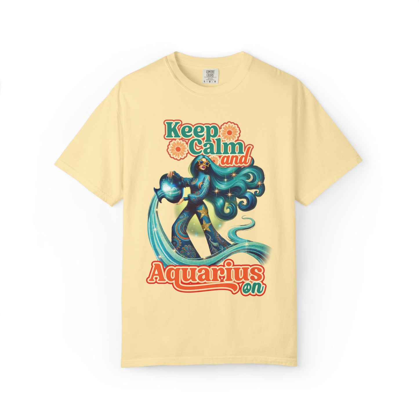 Keep Calm and Aquarius On – Retro Water Bearer Zodiac Tee