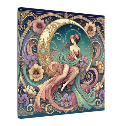 Floral Moon Muse – Art Nouveau Goddess Wall Art