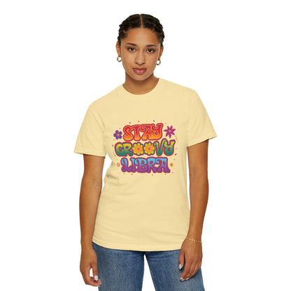 Stay Groovy Libra – Retro Colorful Tee Zodiac Shirt