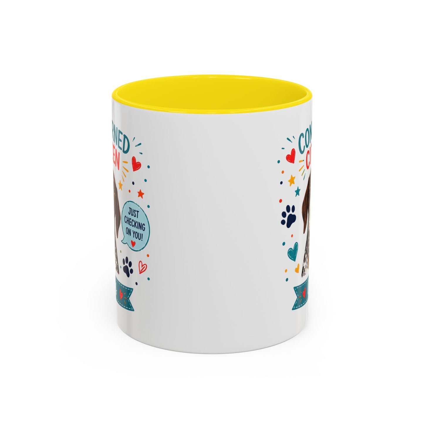 Personalized Dog Mug "Concerned Citizen" | Custom Pet Color Accent Mug with Dog Photo & Name | Funny Dog Lover Gift