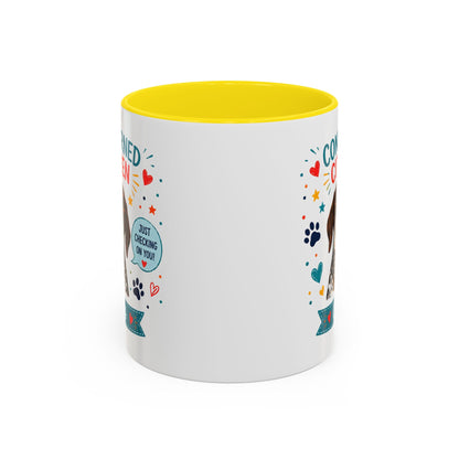 Personalized Dog Mug "Concerned Citizen" | Custom Pet Color Accent Mug with Dog Photo & Name | Funny Dog Lover Gift