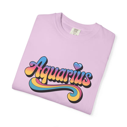 Aquarius – Retro Groovy Zodiac Tee