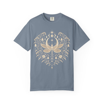 Boho Moon & Floral Mystic Dragonfly T-Shirt