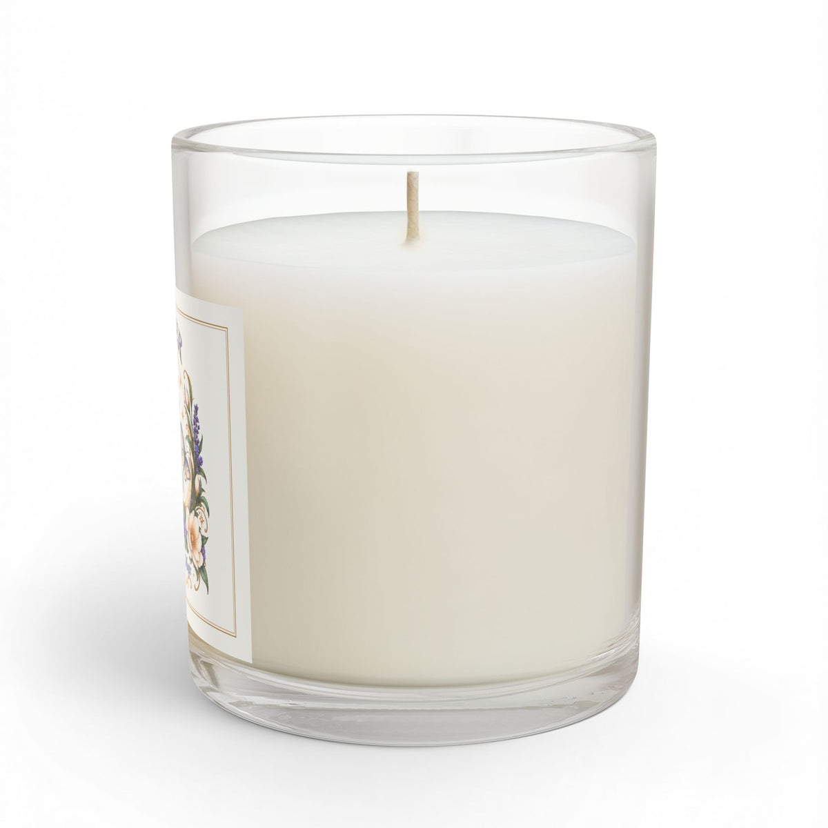 Floral Moonface Cancer Zodiac Astrology Candle 11oz | Celestial Home Decor