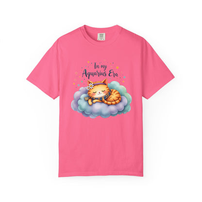 In My Aquarius Era Tee – Colorful Zodiac Cat Shirt