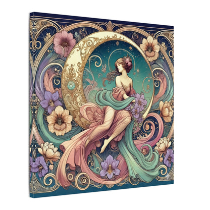 Floral Moon Muse – Art Nouveau Goddess Wall Art