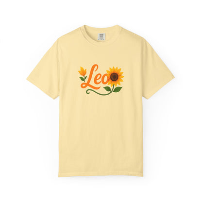 Leo Sunflower Tee – Retro Zodiac Shirt