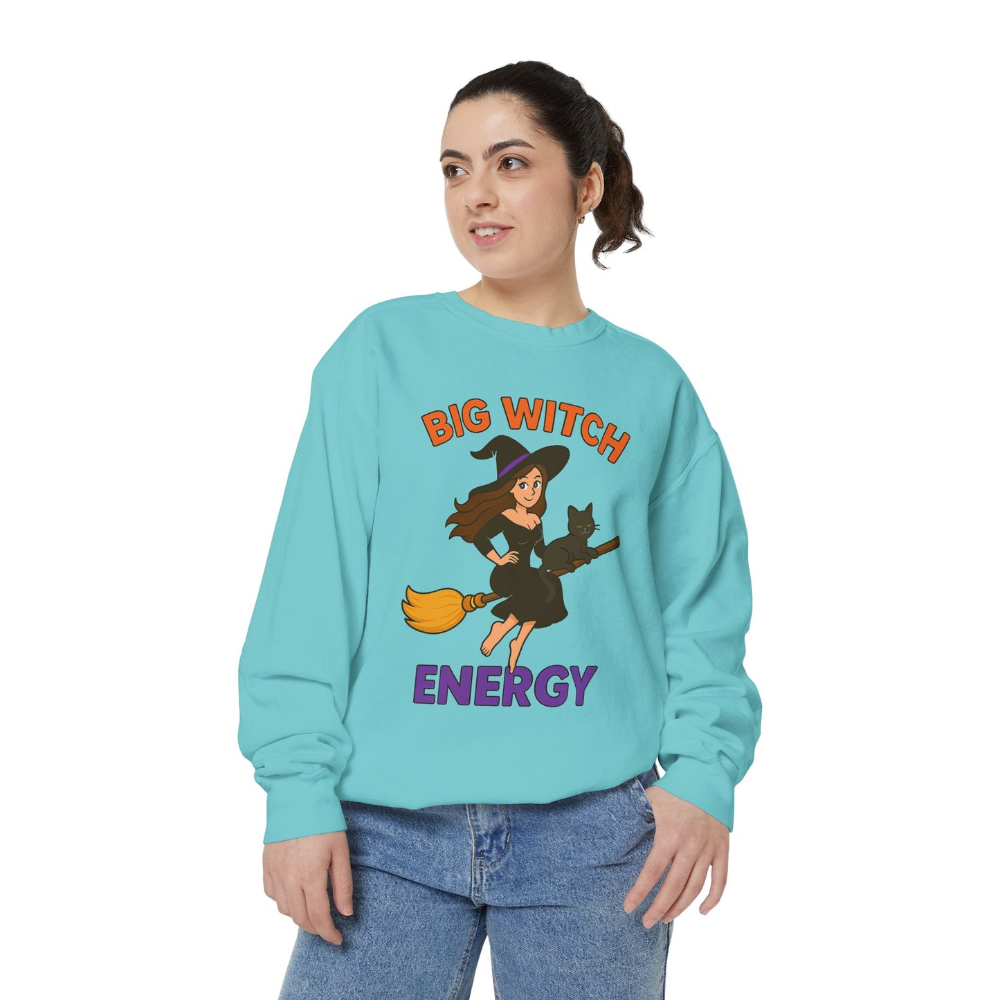 Big Witch Energy Sweatshirt – Funny Witch Cat Broom Pullover
