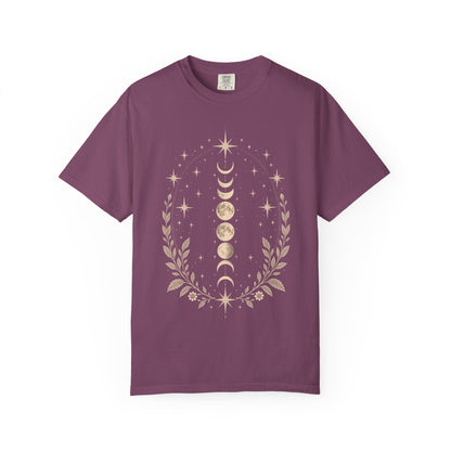 Vintage Celestial Crescent Moon and Stars T-Shirt
