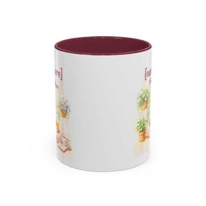 Personalized Name Cat Mug - Custom "Happy Place" Ceramic Mug for Cat Lovers