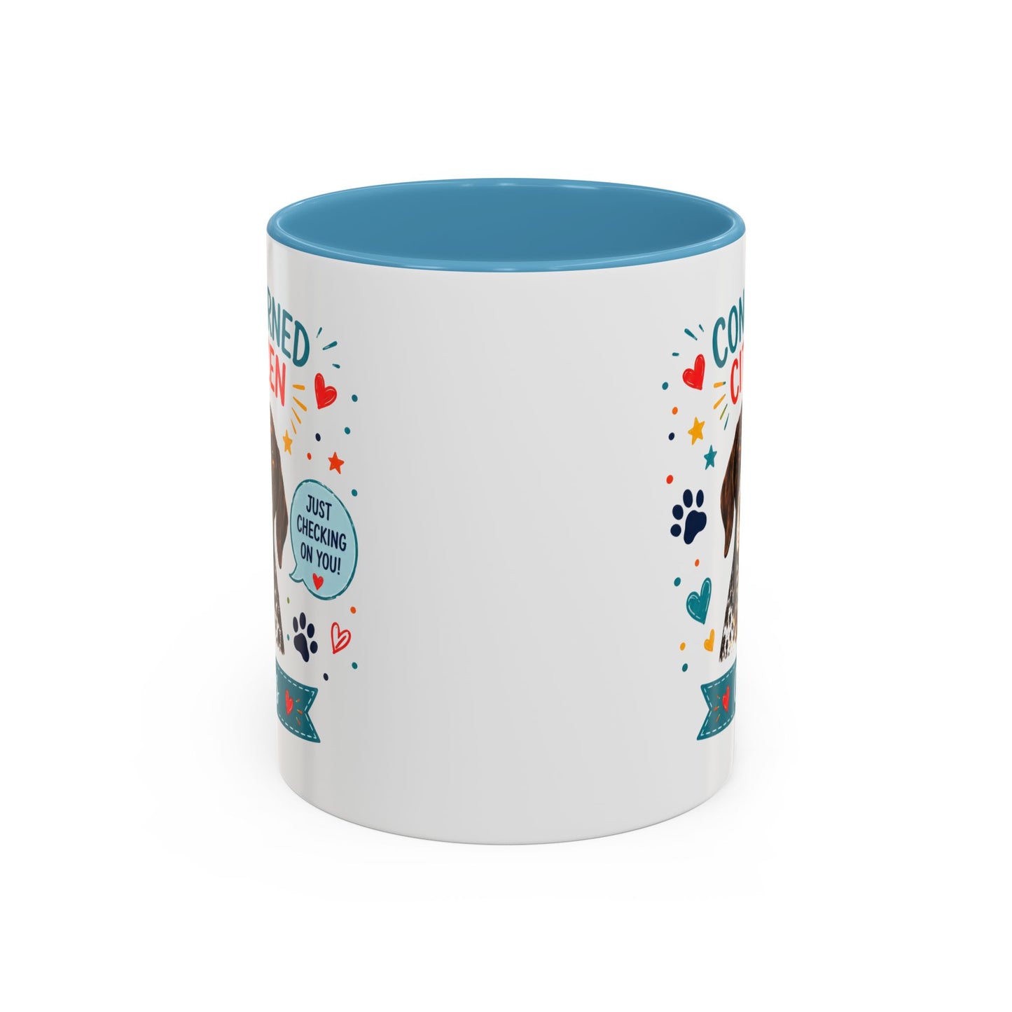 Personalized Dog Mug "Concerned Citizen" | Custom Pet Color Accent Mug with Dog Photo & Name | Funny Dog Lover Gift