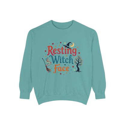 Resting Witch Face Sweatshirt – Retro Halloween Witch Pullover
