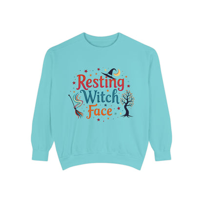 Resting Witch Face Sweatshirt – Retro Halloween Witch Pullover