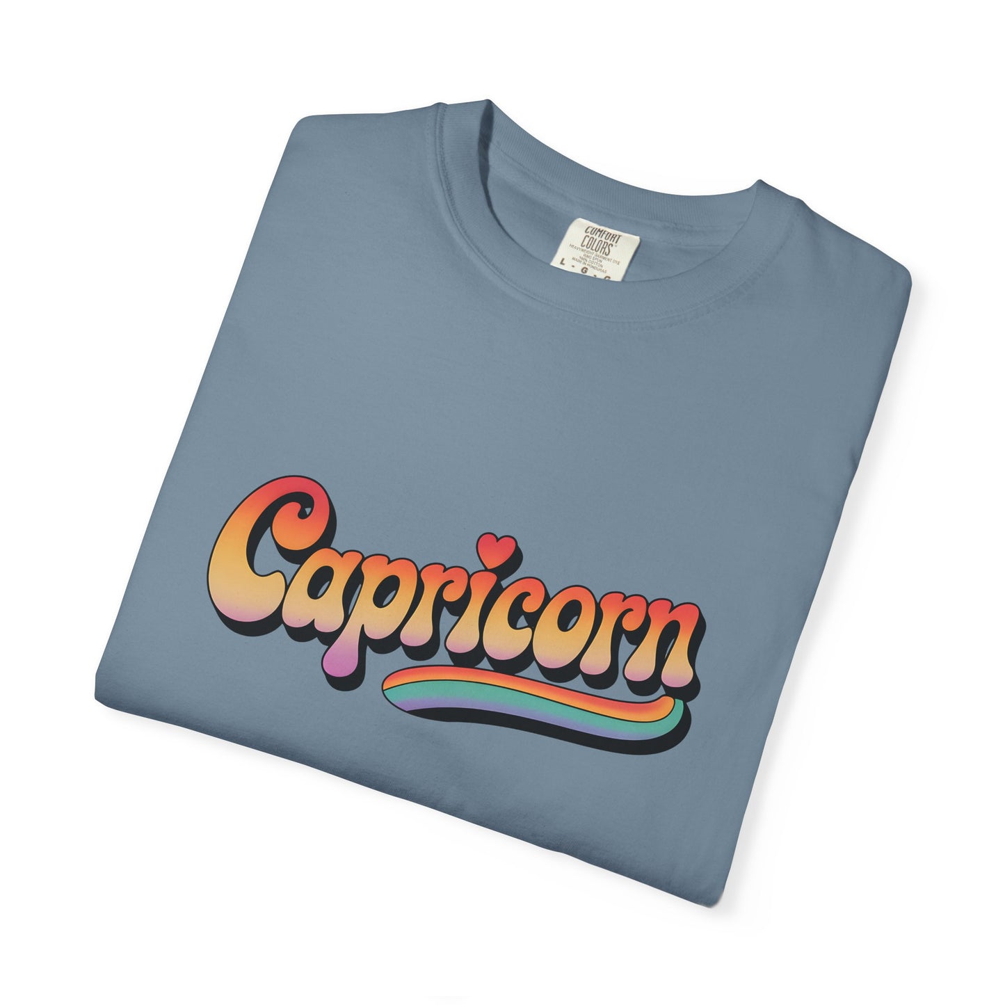 Capricorn – Retro Rainbow Groovy Zodiac Tee