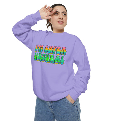 I’m Super Natural Unisex Crewneck – Empowering Retro Comfort Colors Midweight Sweatshirt