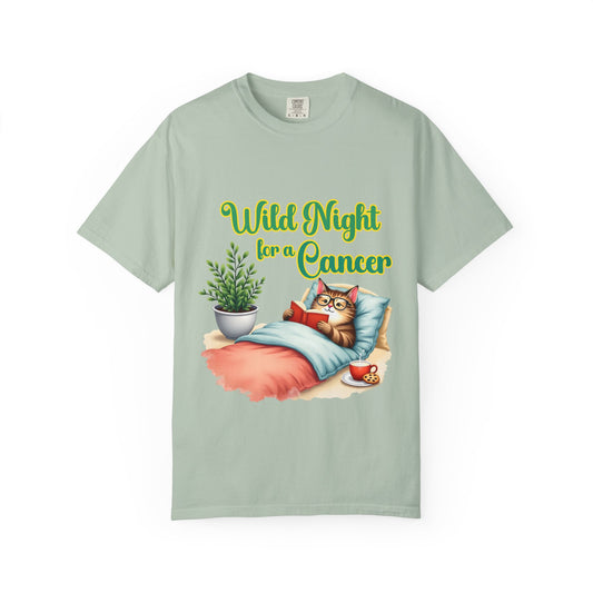 Wild Night for a Cancer – Funny Reading Cat Tee