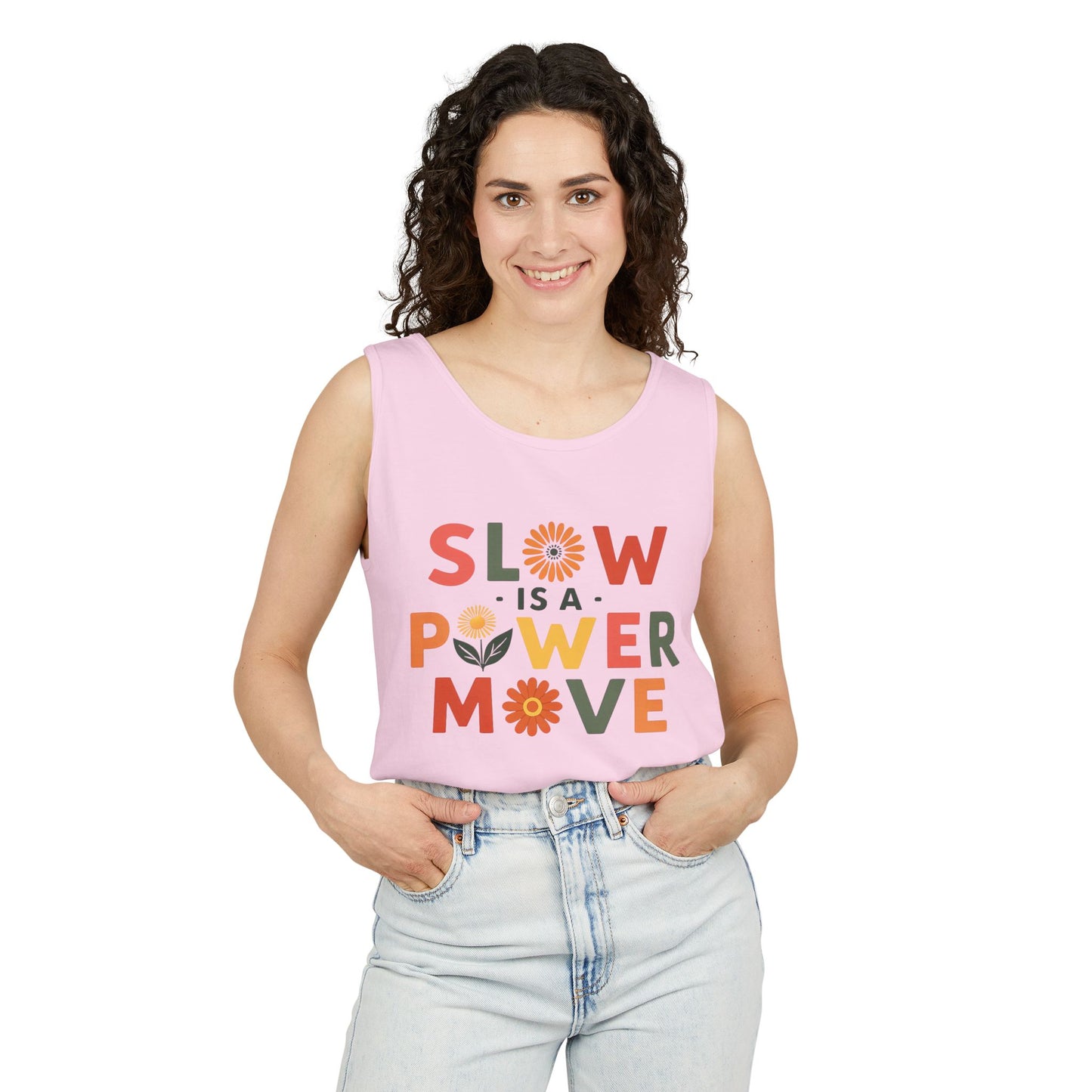 Slow is a Power Move - Colorful Affirmation Tank (Unisex)