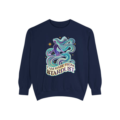I Am Made From Stardust Unisex Crewneck – Empowering Celestial Comfort Colors Midweight Sweatshirt