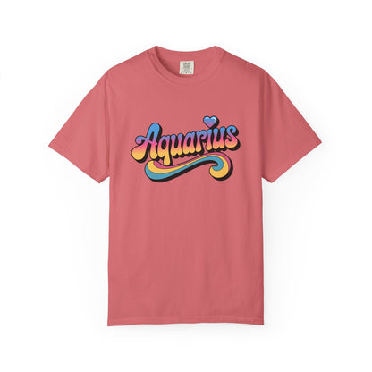 Aquarius – Retro Groovy Zodiac Tee