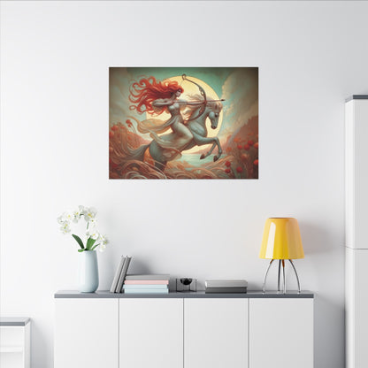 Sagittarius Zodiac Wall Art, Archer Goddess Canvas Print, Astrology Home Decor, Sagittarius Gift for Her, Celestial Centaur Painting, Star Sign Wall Decor