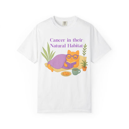 Cancer in Their Natural Habitat Tee – Funny Cozy Cat Zodiac Shirt