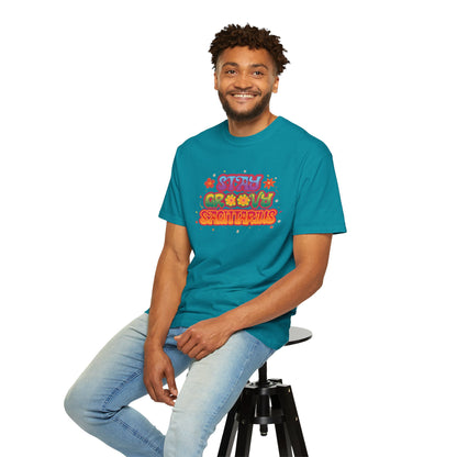 Stay Groovy Sagittarius – Retro Zodiac Flower Power Tee