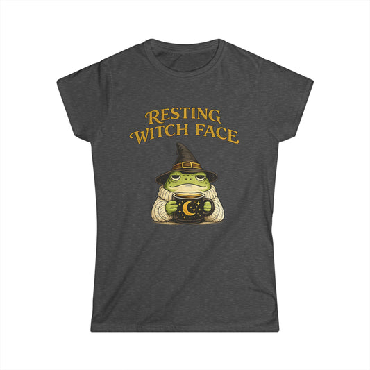 Resting Witch Face Funny Frog T-Shirt | Cottagecore Witchy Toad Tee