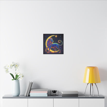 Radiant Rainbow Lion – Celestial Wall Art (Leo Inspired)