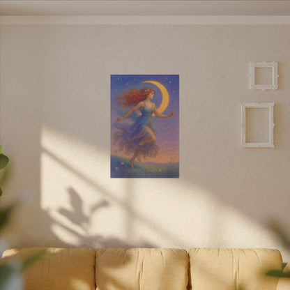 Free Spirit of the Moon – Celestial Goddess Wall Art (Art Nouveau inspired)