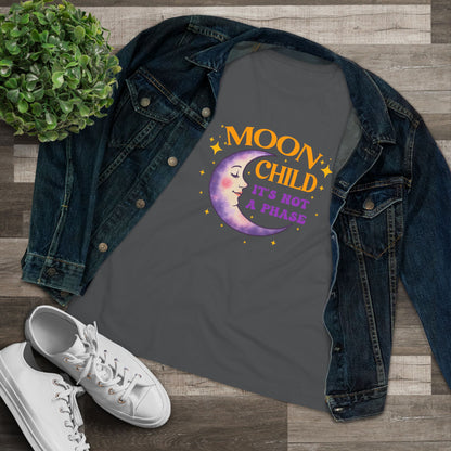 Moon Child It's Not A Phase Women’s Relaxed Tee – Empowering Celestial Colorful Shirt