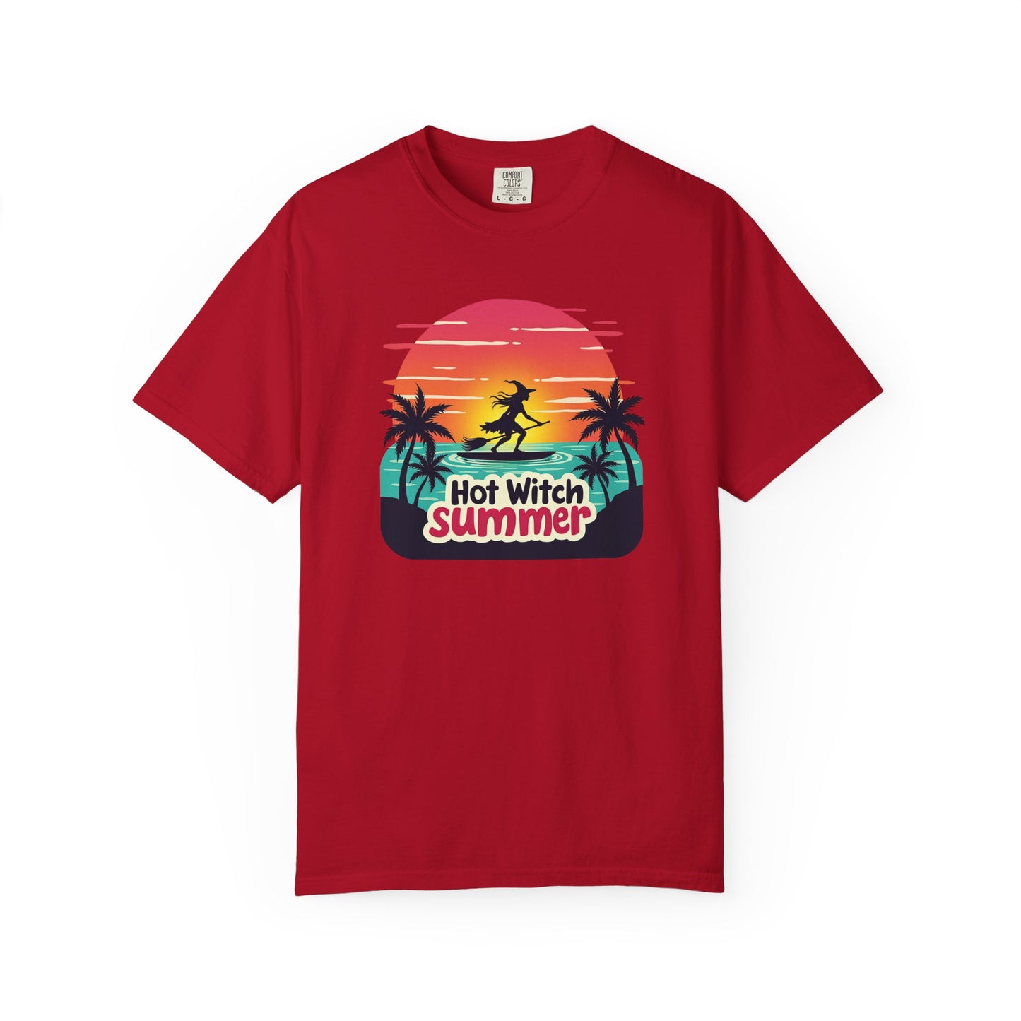 Hot Witch Summer - Surfing Retro Sunset Beach Tee