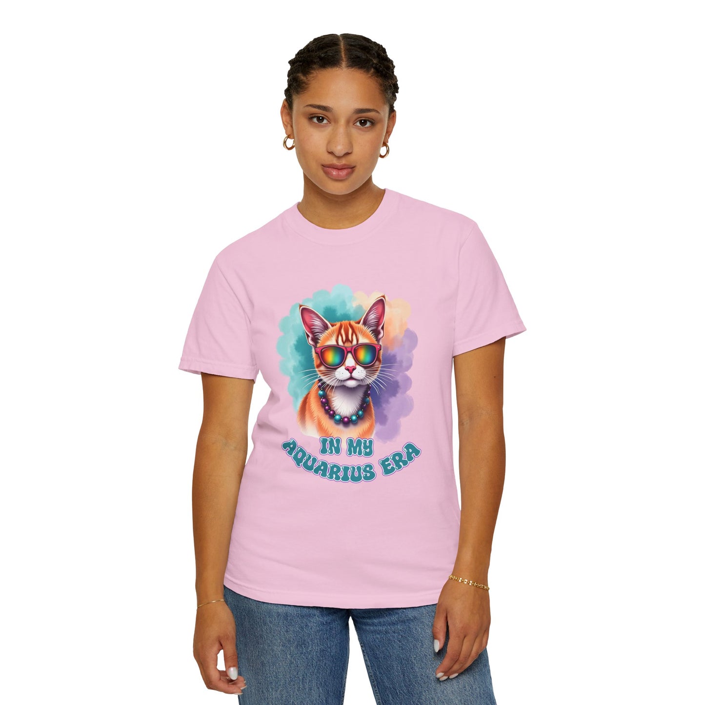 In My Aquarius Era – Rainbow Cat Vibes Tee