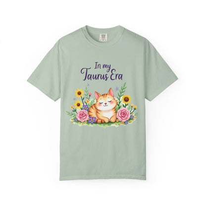 In My Taurus Era Tee – Colorful Zodiac Cat Shirt