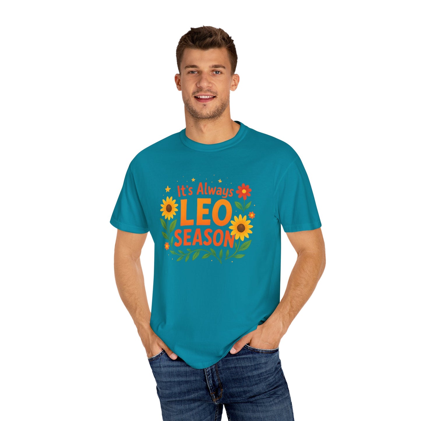 It’s Always Leo Season – Colorful Sunflower Aesthetic Tee