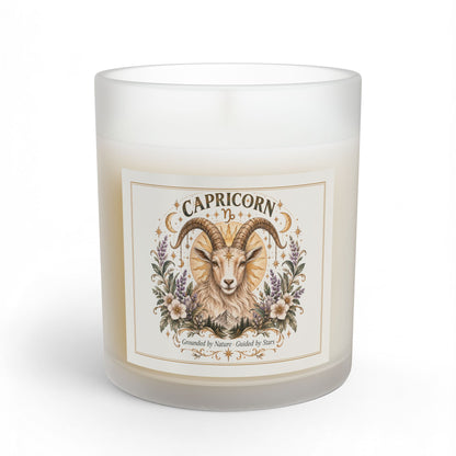 Capricorn Floral Zodiac Candle 11oz | Goat Astrology Celestial Home Decor