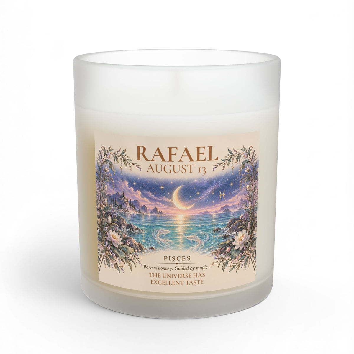 Personalized Pisces Zodiac Sign Candle