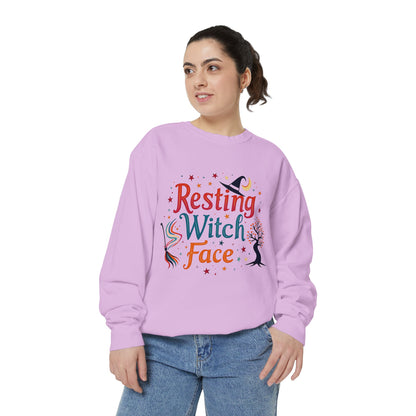 Resting Witch Face Sweatshirt – Retro Halloween Witch Pullover