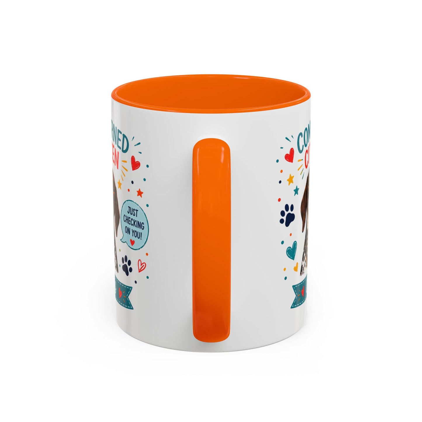 Personalized Dog Mug "Concerned Citizen" | Custom Pet Color Accent Mug with Dog Photo & Name | Funny Dog Lover Gift