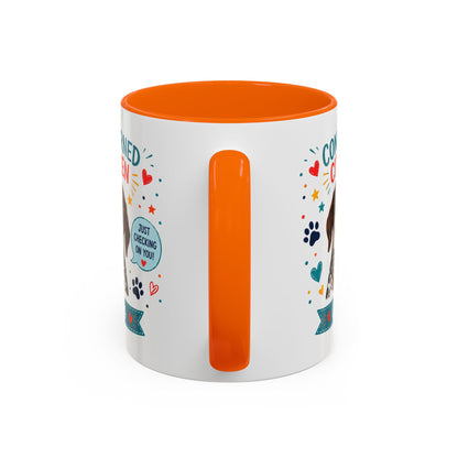 Personalized Dog Mug "Concerned Citizen" | Custom Pet Color Accent Mug with Dog Photo & Name | Funny Dog Lover Gift
