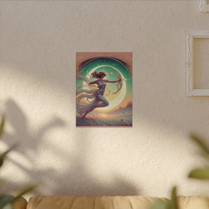 Artemis Rising – Celestial Archer Art Nouveau Wall Art